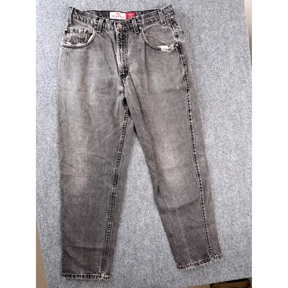Vintage Levis 545 Jeans Mens 34x32 Faded Black Loose Fit Cotton Made in USA Y2K